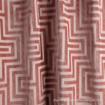 100% Polyester Dyed Matt Jacquard Velvet Cushion Fabric